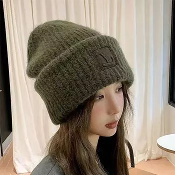 Теплая зимняя шапка для женщин, однотонная осенняя модная шерстяная удобная шапочка, лучшая подходящая мягкая шапочка-чепчик, подарок