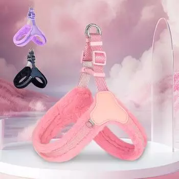 Теплая зимняя шлейка для собак, милая шлейка для щенков маленьких собак, мягкая шлейка для мопсов и йорков, розовая S розовый