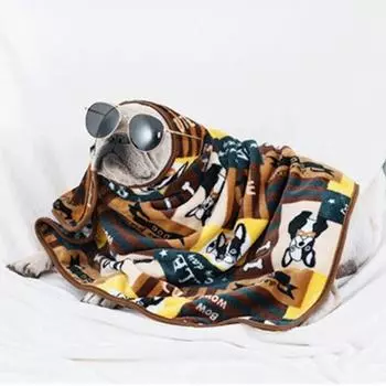 Теплое фланелевое одеяло для домашних животных, одеяло для отдыха для собак и кошек, мягкое теплое одеяло для сна 100cm by 70cm