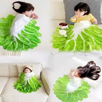 Теплое фланелевое одеяло из капусты, мягкий коврик для питомца, чехол для кондиционера, креативное плюшевое одеяло для путешествий 150x150