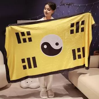 Теплое фланелевое одеяло Kasaya Priest Frock Printing Home Decor Отличная мягкость Легкость жёлтый