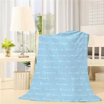 Теплое фланелевое одеяло с принтом букв, одеяло на все времена года для спальни, офиса, общежития S