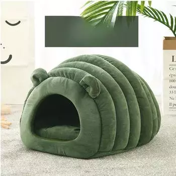 Теплое гнездо для кошек, японская будка для домашних животных, осенне-зимняя кровать для кошек, полузакрытое гнездо для домашних животных