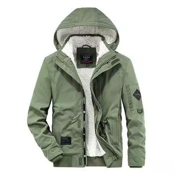 Теплое хлопковое пальто, мужская осенне-зимняя молодежная повседневная куртка, утолщенная бархатная рабочая куртка с капюшоном из пузырчатого бархата M