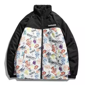 Теплое пальто Ins Couple Graffiti L