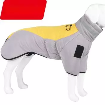 Теплое светоотражающее хлопковое пальто для больших собак на осень/зиму, толстый двуногий дизайн XL оранжевый/серый