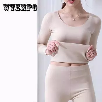 Теплое термобелье женское зимнее тонкое закрытое толстое термобелье комплект с длинным рукавом XXXXL