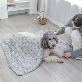 Теплое зимнее одеяло для домашних животных, мягкое удобное одеяло для домашних животных, кошек, собак, флисовое одеяло для щенков и котят S кофейный