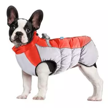 Теплое зимнее пальто для больших собак, водонепроницаемая хлопковая куртка для собак, стеганое пальто для домашних животных на осень-зиму 4XL чёрный