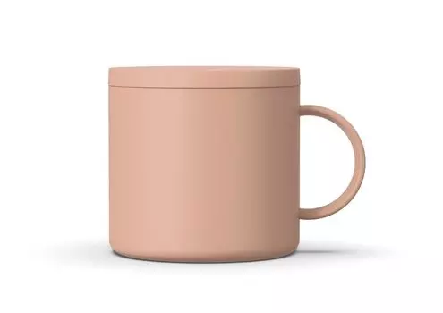 Теплоизоляционная кружка Asbel, с вакуумной изоляцией, с крышкой, MG-F300, можно мыть в посудомоечной машине, с широким горлышком, серовато-розовый