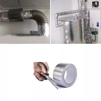 Теплоизоляционная лента из титанового термостойкого материала для выпускных коллекторов, 5 м 5 см, серебристого цвета