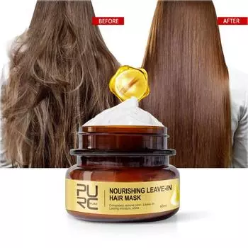 Теплоизоляционная восстанавливающая маска для волос с прозрачным вкусом, не впитывает текстуру волос, мягкая и блестящая, восстанавливающая маска для волос, не требующая мытья one-size коричневый