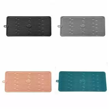 Теплоизоляционные накладки на барные стойки, силиконовые салфетки под тарелки, удобные для хранения, коврики для раковины, кастрюли чёрный