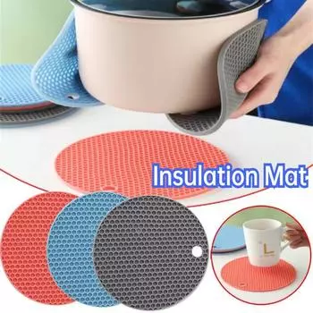 Теплоизоляционный коврик, силиконовый противоожоговый коврик для стола, термостойкий коврик, бытовой термостойкий коврик 1pc серый