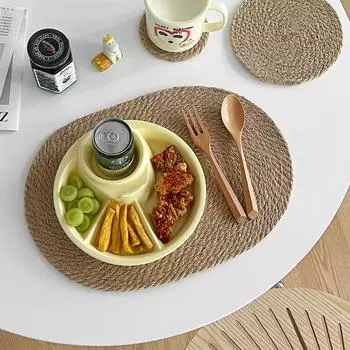 Теплоизоляционный соломенный плетеный коврик для стола, нескользящая изоляционная подложка, овальный плетеный подстаканник, горшок oval woven placemat