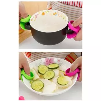 Теплоизоляционный зажим для микроволновой печи, кухонные силиконовые теплоизоляционные перчатки, силиконовый мини-зажим для миски, защищающий от ожогов, держатель для миски, зажим для подноса 10pcs красный