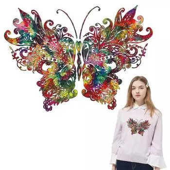 Теплообменная наклейка, моющаяся, сделай сам, простой в использовании узор бабочки, термонаклейки, нашивка для одежды, аппликация, швейный инструмент