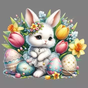 Теплопередающая наклейка с пасхальным кроликом и яйцом, термонаклейки своими руками для одежды, изготовления футболок, украшения подушек, принадлежностей для одежды и аппликаций