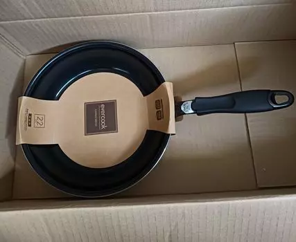 Теплопроводность с Bincho Evercook Frying Pan 22 см Совместимость со всеми источниками тепла сковорода дней без PFOA Black Doshisha [Улучшенный уголь] чёрный