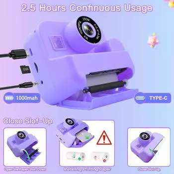 Тепловая камера мгновенной печати с картой 32G 1080P детская мини цифровая HD видеокамера развивающие игрушки мальчик девочка подарок на Хэллоуин