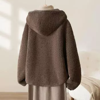 Тепловая куртка с капюшоном осень и зима новая корейская версия модная тепловая флисовая куртка женская S