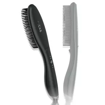 Тепловая прямая щетка для волос с отрицательными ионами, сертифицированная PSE, макс. 3 уровня температуры, совместимая с вращением на 360 градусов, черная щетка beauty.LAB, щетка,