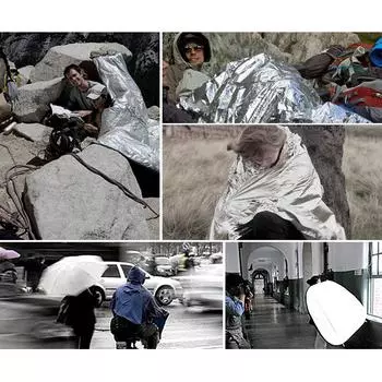 Тепловое одеяло из фольгированного майлара размером 130x210 см сохраняет тепло и идеально подходит для походов и марафонов