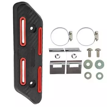 Тепловой экран выхлопной трубы Теплоизоляционный кожух для глушителя Противоожоговый тепловой экран Прямой кожух Теплозащитный кожух для мотоцикла оранжевый