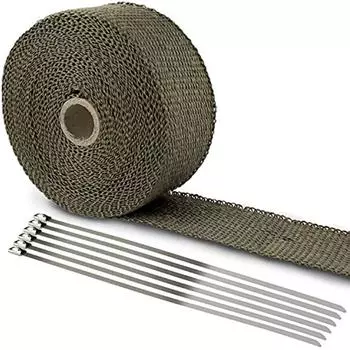 Теплозащитная лента из базальтового волокна, выхлопная лента с кабельной стяжкой для коллектора, термолента, лента для коллектора, 10 м 16x15x6cm