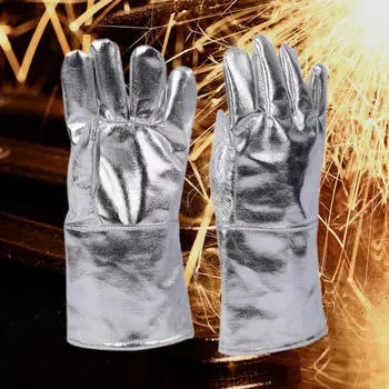 Теплозащитные перчатки Устойчивые к износу Удобные Практичные серебряный