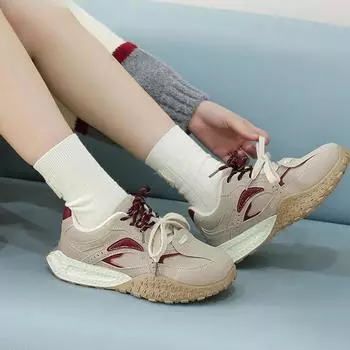 Теплые бархатные туфли для пап на толстой подошве для спорта и отдыха 35 красный