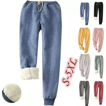 Теплые брюки, зимние узкие толстые бархатные повседневные шерстяные флисовые брюки, кашемировые брюки для женщин, хлопковые брюки S зелёный
