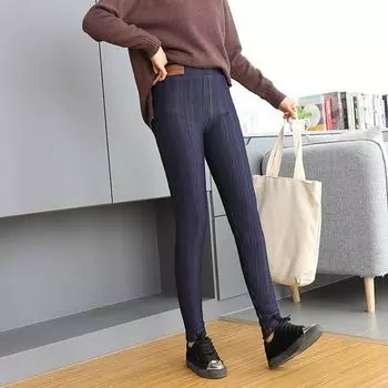 Теплые брюки, зимние узкие толстые бархатные шерстяные флисовые леггинсы для девочек, женские брюки из овечьей кожи, кашемировые брюки для женщин, леггинсы. S синий