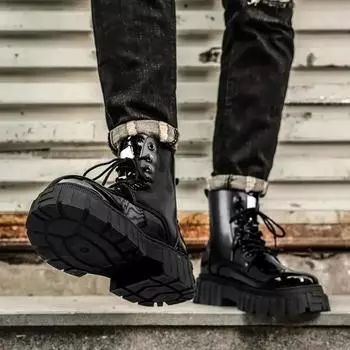 Теплые черные зимние лакированные мужские туфли с ярким верхом для мужчин, высокое качество, удобные, дешевые, Y2k, низкая цена, размер 45 39