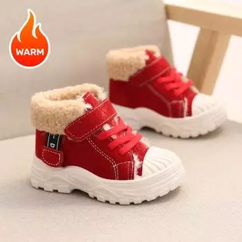 Теплые детские ботинки Martin, зимние новые, мягкие, хлопковые, водонепроницаемые ботинки 22