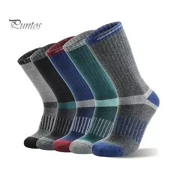 Теплые детские лыжные носки из хлопка, термоноски, зимние спортивные гольфы для мальчиков и девочек, катание на коньках и лыжах серый