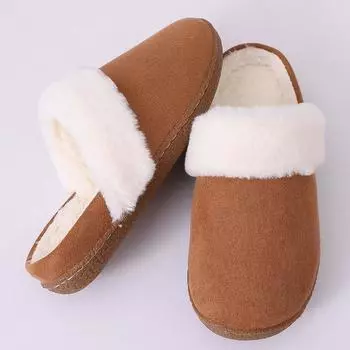 Теплые домашние тапочки с мехом для женщин, зимние теплые, уютные, плюшевые домашние тапочки, мягкие, нескользящие, с резиновой подошвой, домашние тапочки на плоской подошве 33 серый