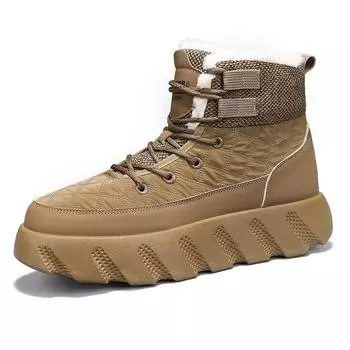 Теплые хлопковые ботинки TUINANLE, мужская зимняя обувь для активного отдыха, повседневная спортивная обувь, нескользящие зимние ботинки 39 чёрный