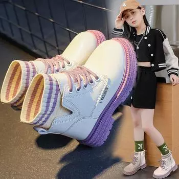 теплые хлопковые сапоги детские кожаные сапоги 26