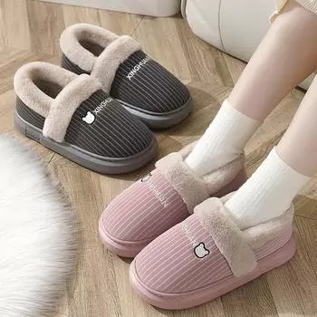 Теплые хлопковые тапочки Нескользящая хлопковая обувь 36-37