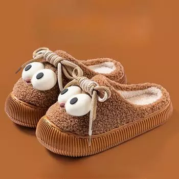 Теплые хлопковые туфли для женщин с мягкой пушистой подошвой Size 36-37