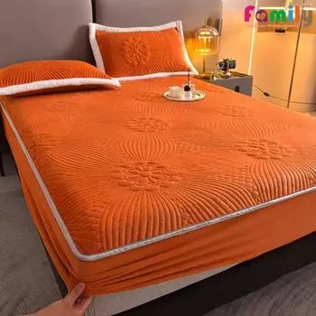 Теплые и толстые эластичные простыни 120/150/180 см, регулируемый фланелевой зимний наматрасник, бархатное постельное белье с резьбой, королевский размер 120x200x25cm 1pc