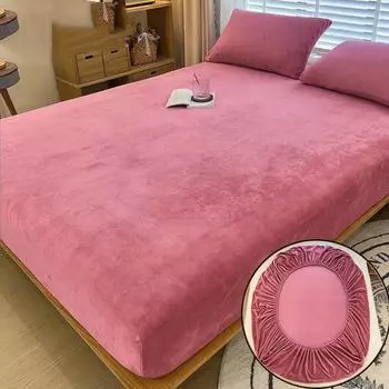 Теплые и толстые зимние простыни, нескользящие регулируемые наматрасники, мягкие бархатные покрывала, защитные чехлы для матрасов 90x200cm Only a Sheet