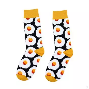 Теплые классические носки с разноцветными яйцами и суши Apple