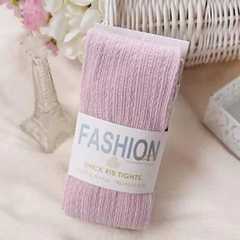 Теплые колготки из пряжи, вязаные колготки, красивые зимние эластичные чулки для женщин светло-розовый