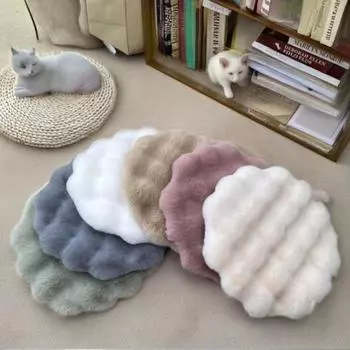 Теплые коврики для кошачьей кровати, плюшевые зимние коврики для кошек, уютные коврики для сна для домашних животных, декор комнаты 35cm розовый