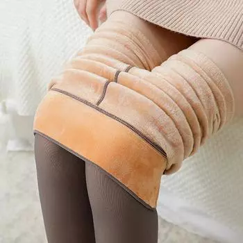 Теплые леггинсы, модные женские универсальные колготки, леггинсы, женские прозрачные женские уличные одежды One Size чёрный