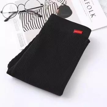 Теплые леггинсы с высокой талией, хлопковые осенне-зимние тонкие вязаные повседневные леггинсы, женские однотонные эластичные брюки M