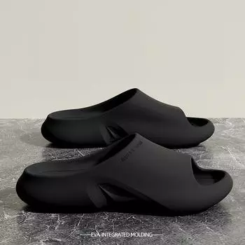 Теплые летние классические шлепанцы мужские модные пляжные сандалии нескользящие домашние тапочки для ванной удобные повседневные сандалии тапочки из ЭВА 36-37 серый