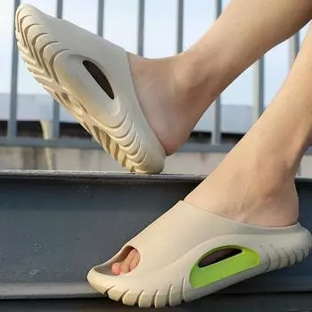 Теплые летние мужские тапочки на платформе с подошвой EVA Модные домашние сандалии Тапочки для ванной Уличные пляжные сандалии Уютные мужские сандалии 40-41 белый